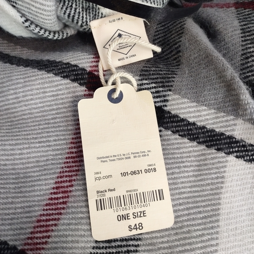 St. John's Bay Womens Classic Multicolor Plaid Sweater Poncho One Size N… - Picture 9 of 10